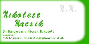 nikolett macsik business card